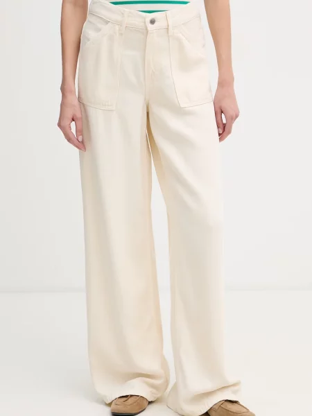 Tommy Hilfiger jeansy wide leg beżowe