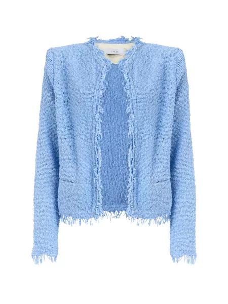 IRO Geacă tricotată azur