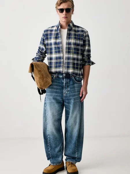 Tommy Jeans blugi barrel pentru bărbați albastru