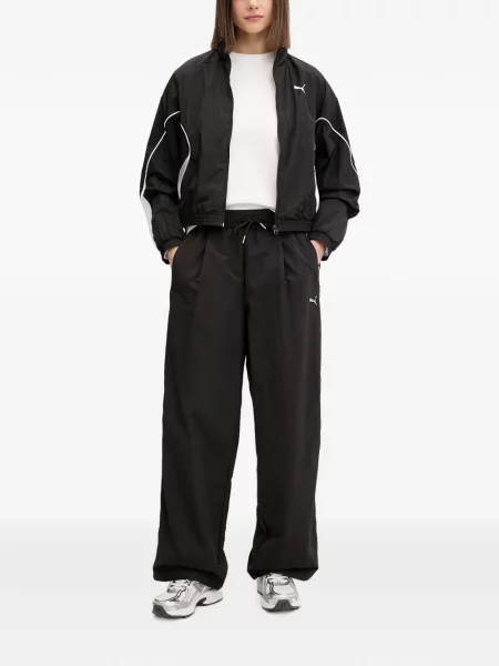 Pantaloni Puma cu dungi alergare negru
