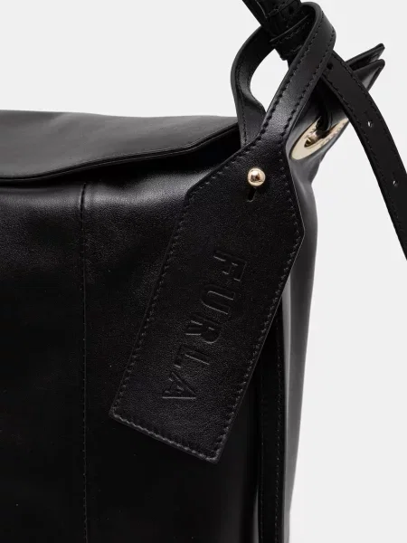 Furla Bőr válltáska Furla Ginevra L fekete