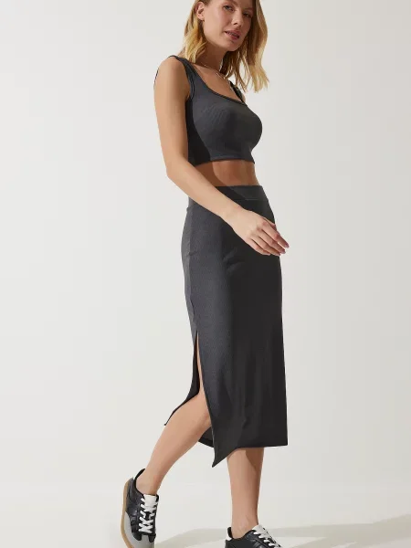 Fustă Happiness İstanbul gri