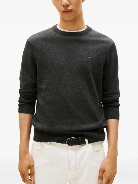 Cămașă Tommy Hilfiger cu broderie gri