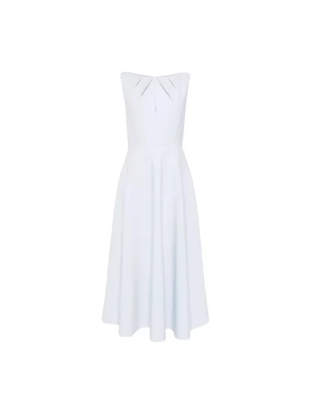 Sukienka midi Roland Mouret z dekoltem w łódkę brązowa