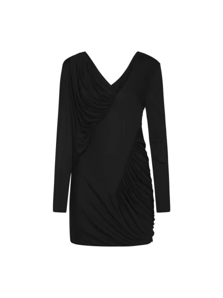 Sukienka Saint Laurent z dżerseju drapowana czarna