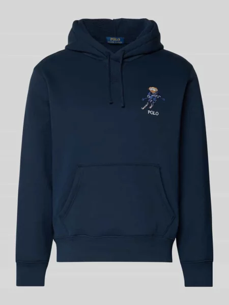 Bluza z kapturem o kroju regular fit z mieszanki bawełny Polo Ralph Lauren granatowa