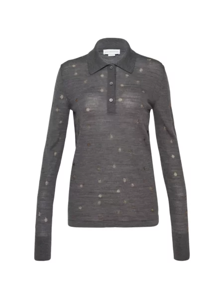 Tricou polo Stella Mccartney cu buline gri