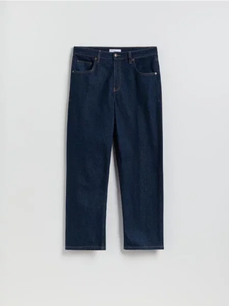 Reserved Jeansy loose fit granatowy