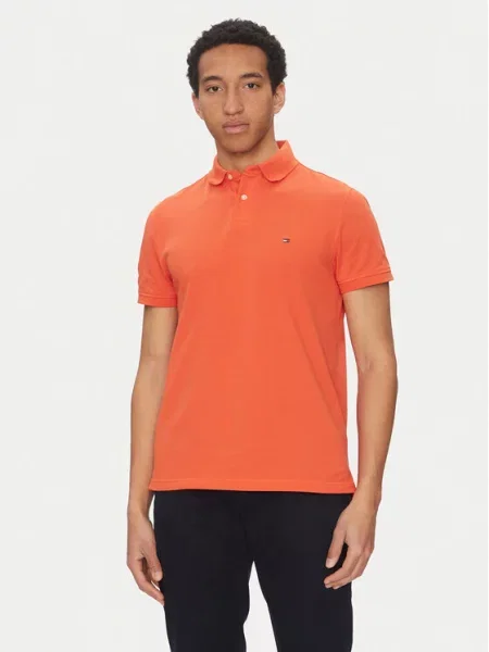 Polo majica Tommy Hilfiger oranžna