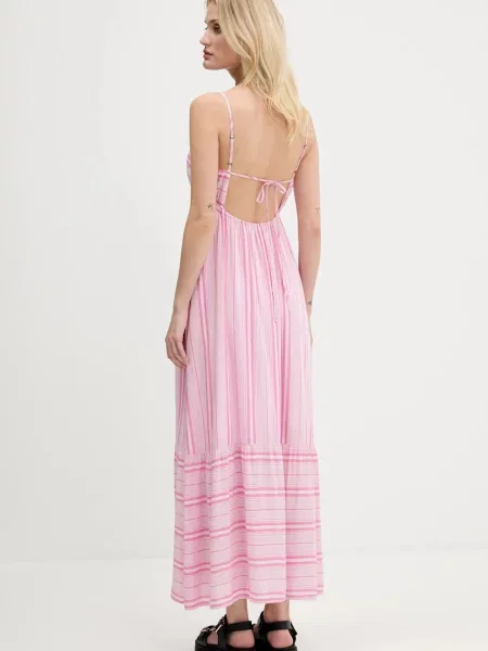 Šaty Hollister Co. maxi růžová