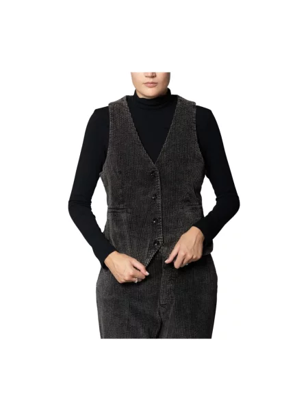 Lniana kamizelka Mason's czarna