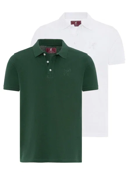 Williot Majica Roman temno zelena bela