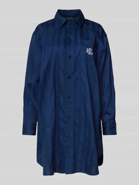 Koszula nocna z kieszenią na piersi Lauren Ralph Lauren granatowa