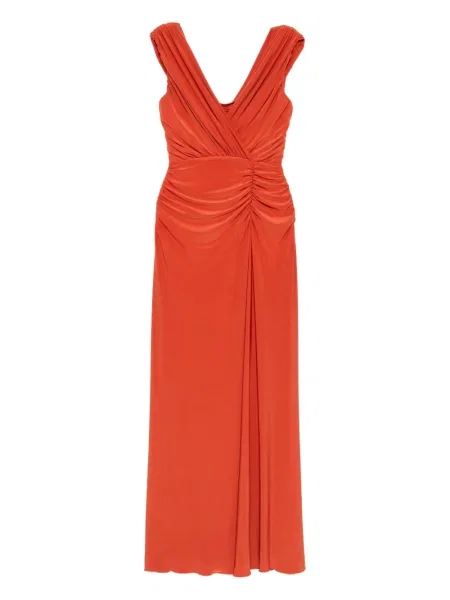 Rochie Amsale din satin de costum portocaliu