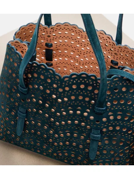 Geanta de piele Alaïa din piele albastru