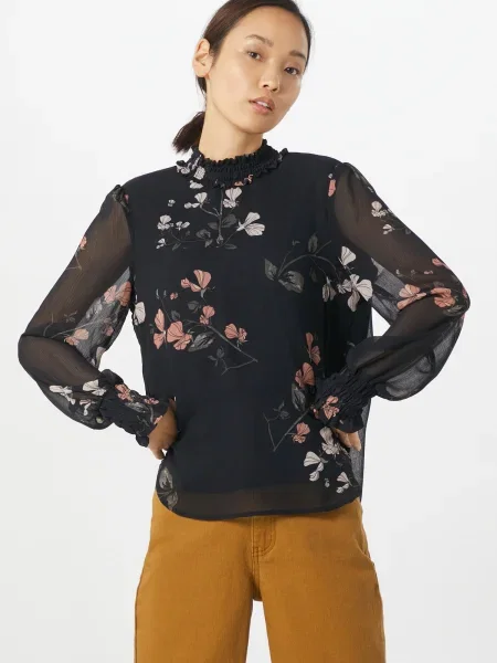 VERO MODA Bluza VMSMILLA nočno modra / siva / staro roza bela