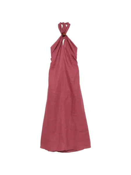 Rochie maxi Faithfull cu gât halter roșu