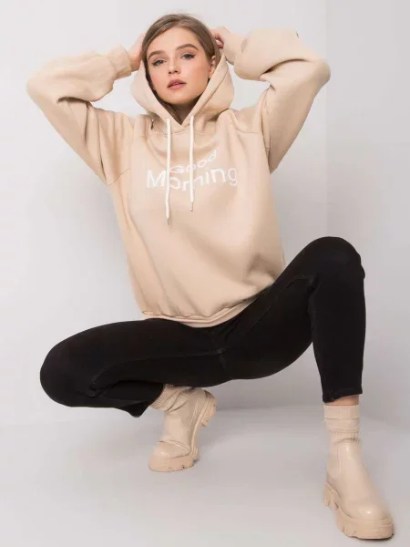 Hanorac cu glugă Fashionhunters bej