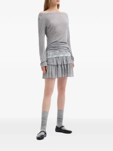 Мини мини пола B+ab с волани сиво