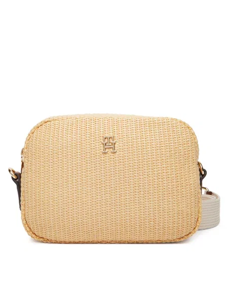 Tommy Hilfiger Τσάντα Popette Camera Bag Raffia μπεζ