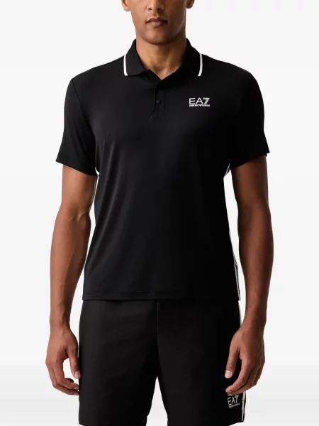 Tricou polo Ea7 Emporio Armani cu imagine negru
