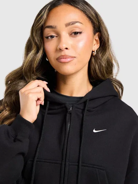 Nike Bluza Rozpinana Z Kapturem W Nk Stdo Flc Crp czarna