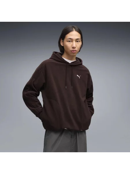 Zimowa bluza z kapturem Essentials Elevated o luźnym kroju PUMA brązowa