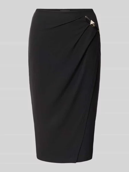 Spódnica o kroju slim fit w długości do kolan model Karole' Guess czarna