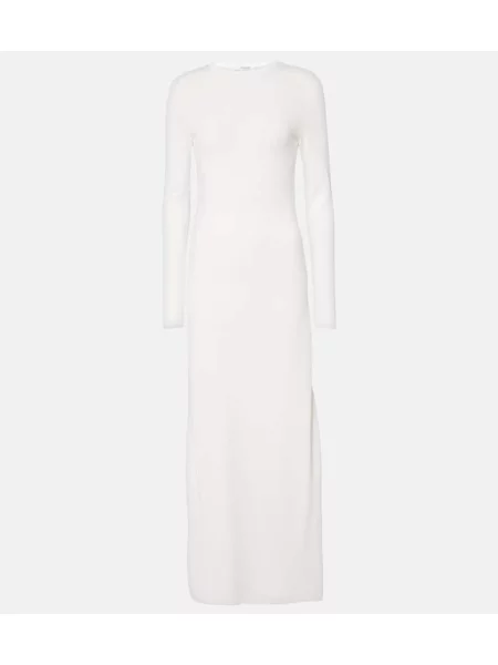 Dzianinowa maksi sukienka maxi Fforme garniturowa biała
