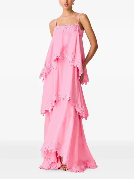 Rochie maxi Elliatt din dantelă roz