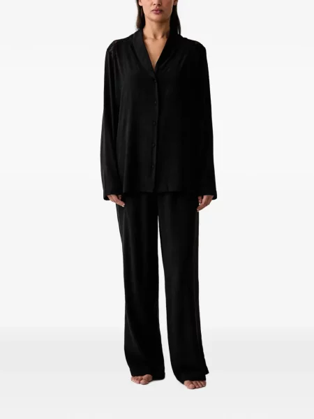Pijamale Emporio Armani din dantelă negru