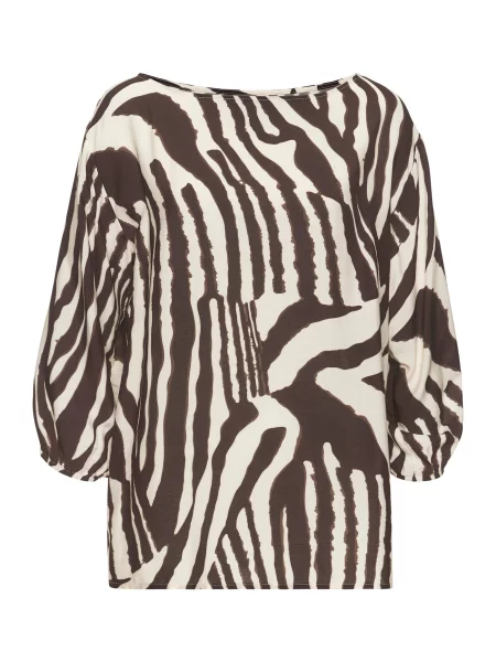 LASCANA Bluză crem / ciocolatiu / închis maro