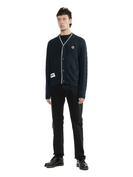 Cardigan Aape By A Bathing Ape cu broderie albastru