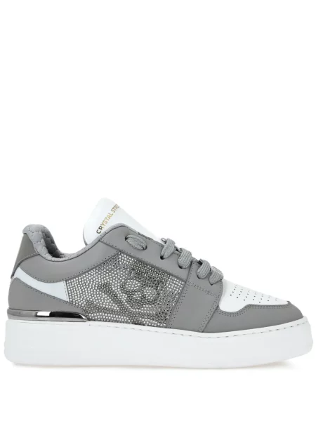 Sneakerși Philipp Plein din piele de cristal gri