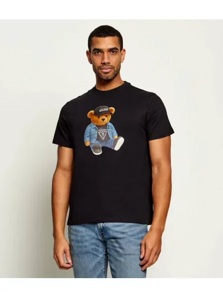 GUESS Tricou Teddy Bear negru