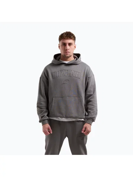 Hanorac cu glugă Boxraw zdrențuiți streetstyle gri