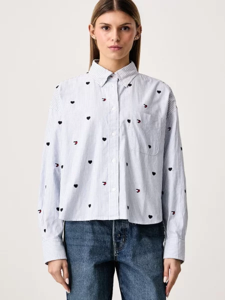 Tommy Jeans košeľa dámska modrá