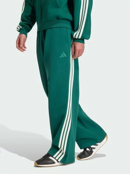 Повседневные брюки Adidas в полоску зеленые