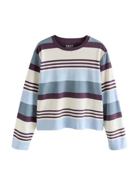 Next Tricou ecru / albastru / albastru deschis / bordeaux roșu