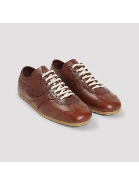 Sneakersy Dries Van Noten skórzane czerwone