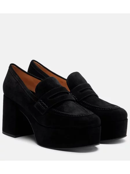 Pantofi cu toc Gianvito Rossi din piele de căprioară negru