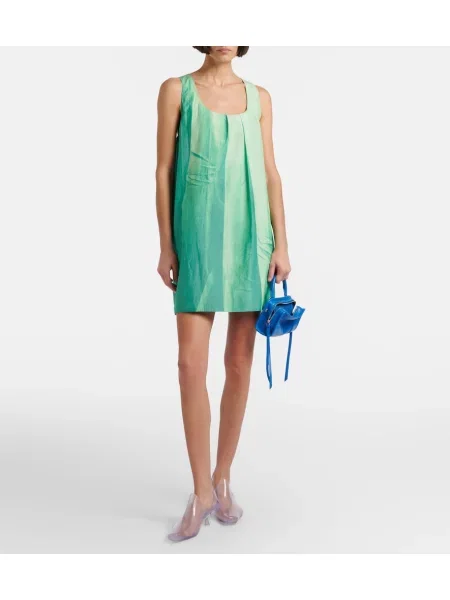 Rochie Loewe din piele cu imagine verde