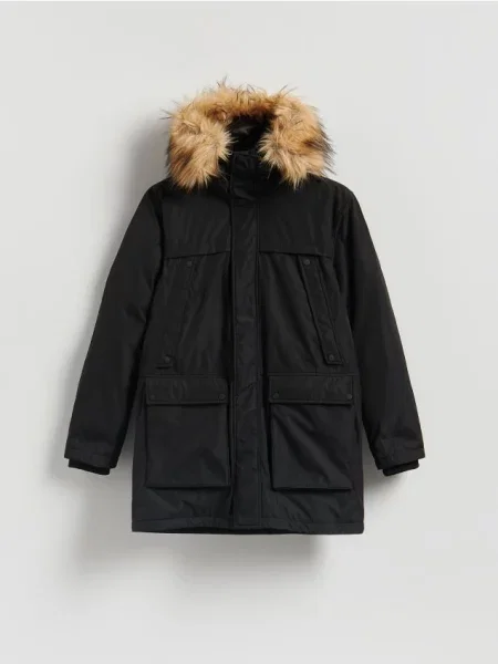 Reserved Geacă parka cu glugă negru