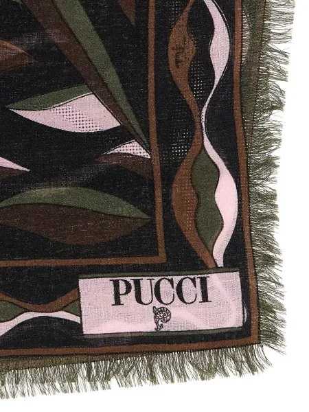 Fular Pucci de lână cu imagine negru