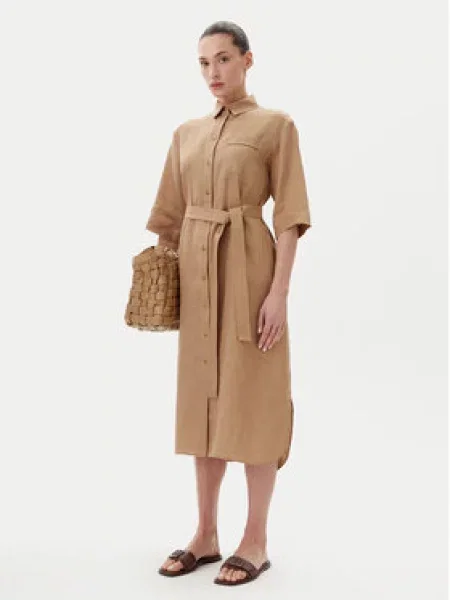 Weekend Max Mara Košilové šaty Salute hnědá