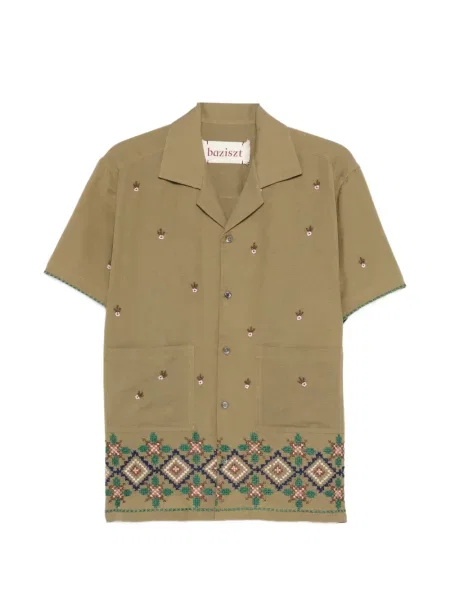 Cămașă Baziszt cu broderie verde