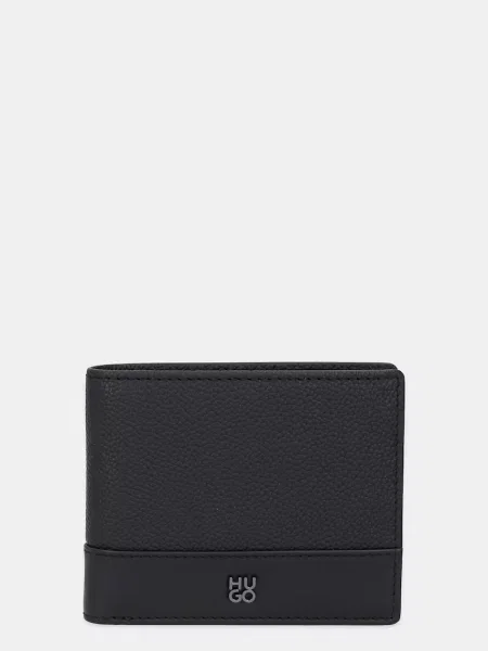 HUGO De piele portofel Quantic_Trifold negru