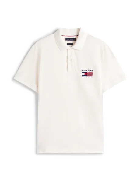 TOMMY HILFIGER Tricou bleumarin / galben pastel / roșu bej