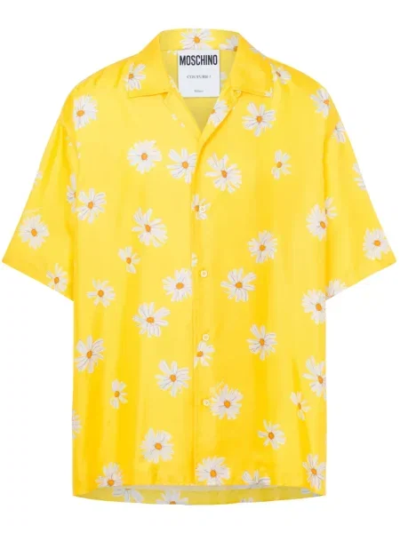 Cămașă Moschino cu model floral cu imagine galben