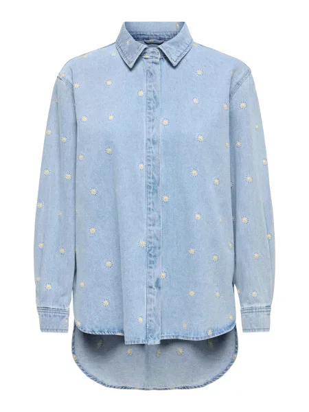 ONLY Bluză ONLVERA albastru denim / galben alb